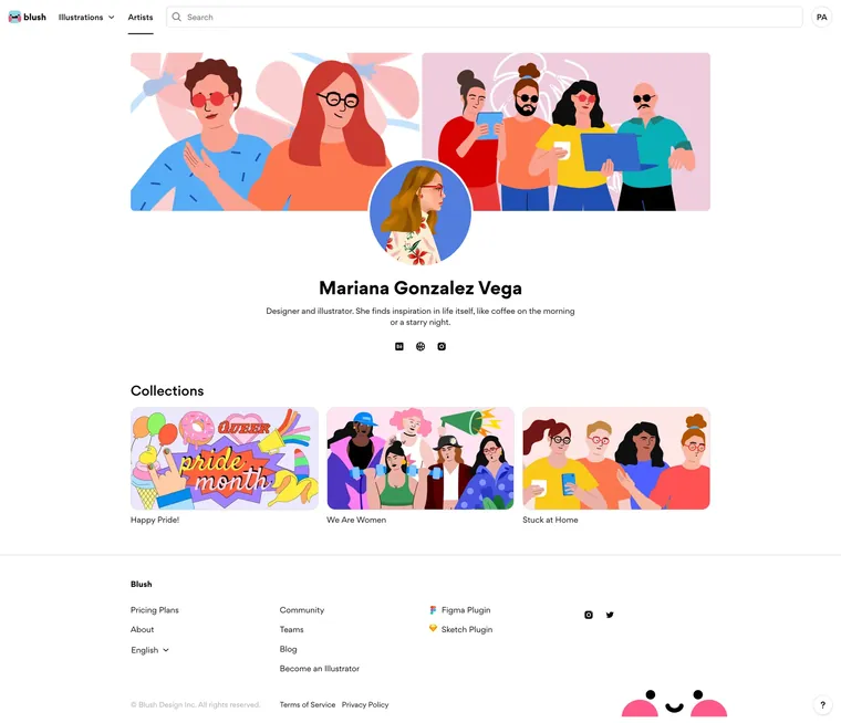 Mariana's artist page