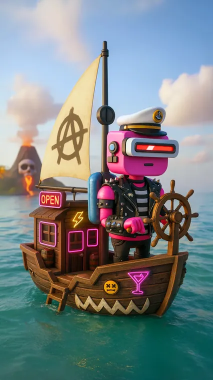 Pink punk pirate captain