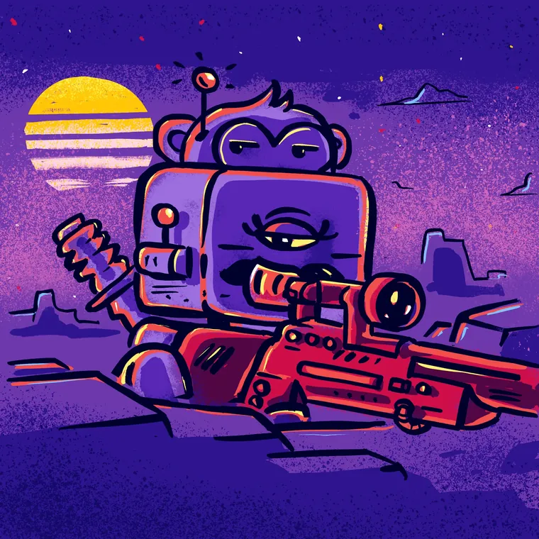One-eyed, fully armed