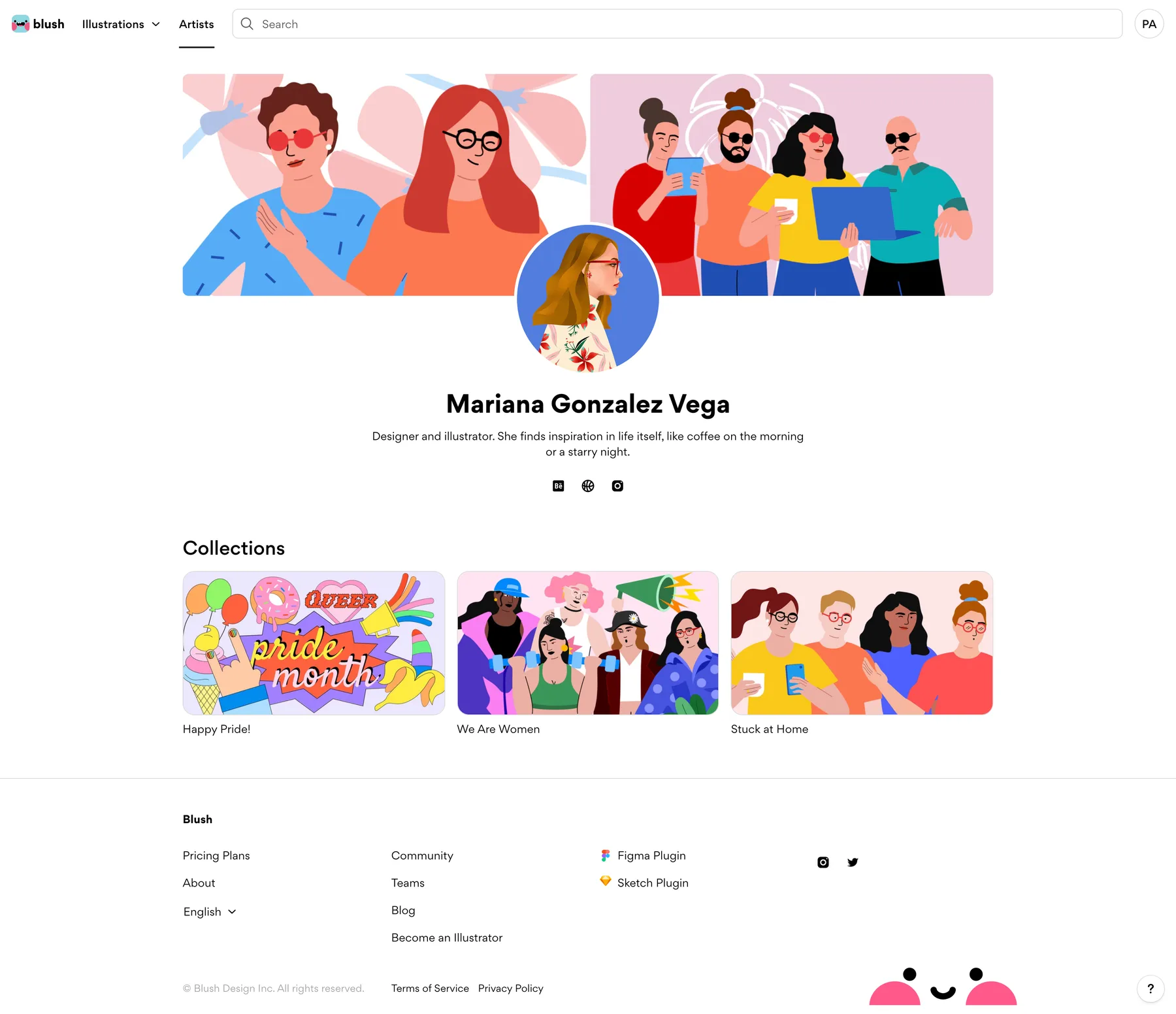 An artist page. Each illustrator brought their own world.