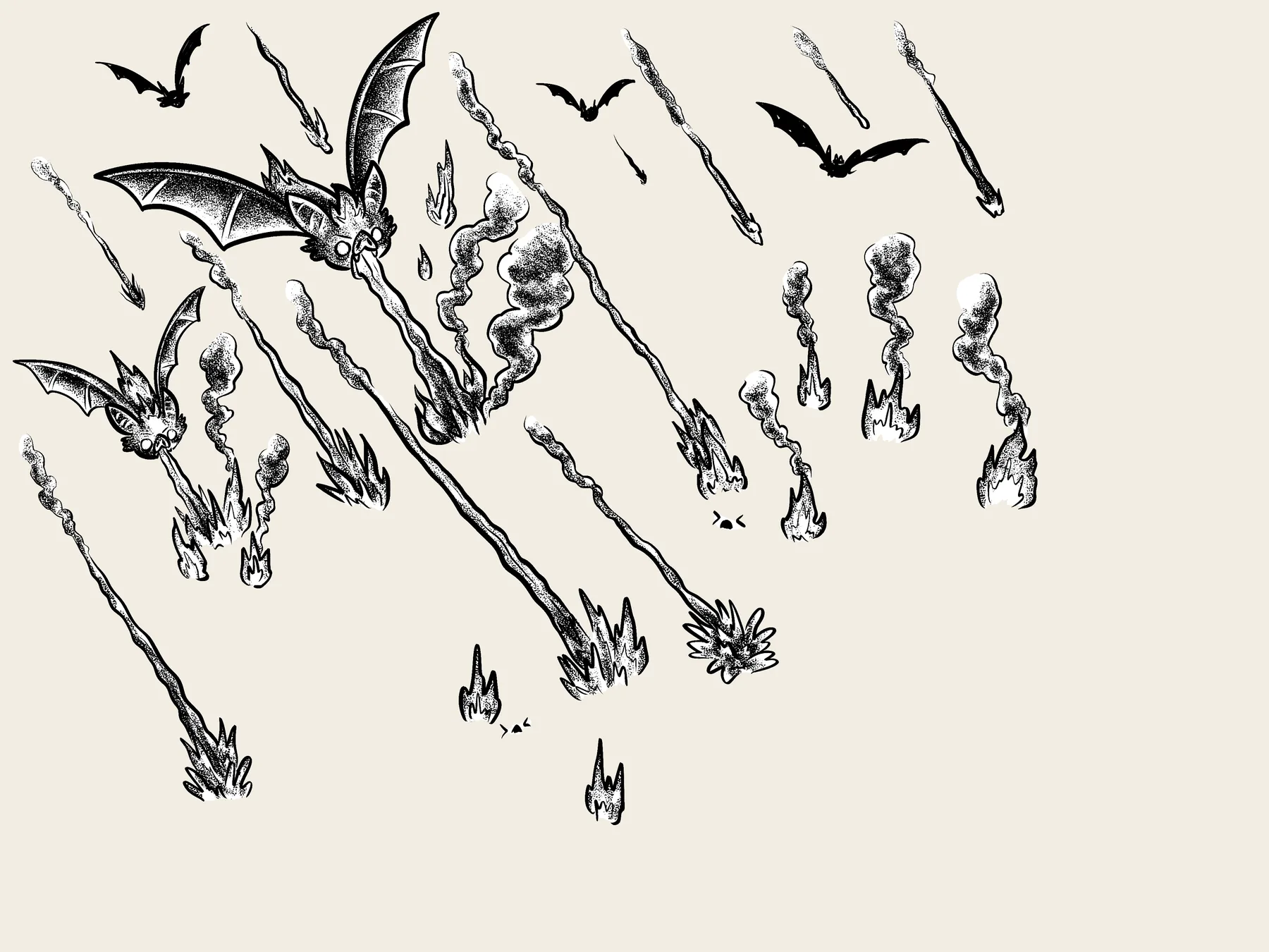 Fire bats storm