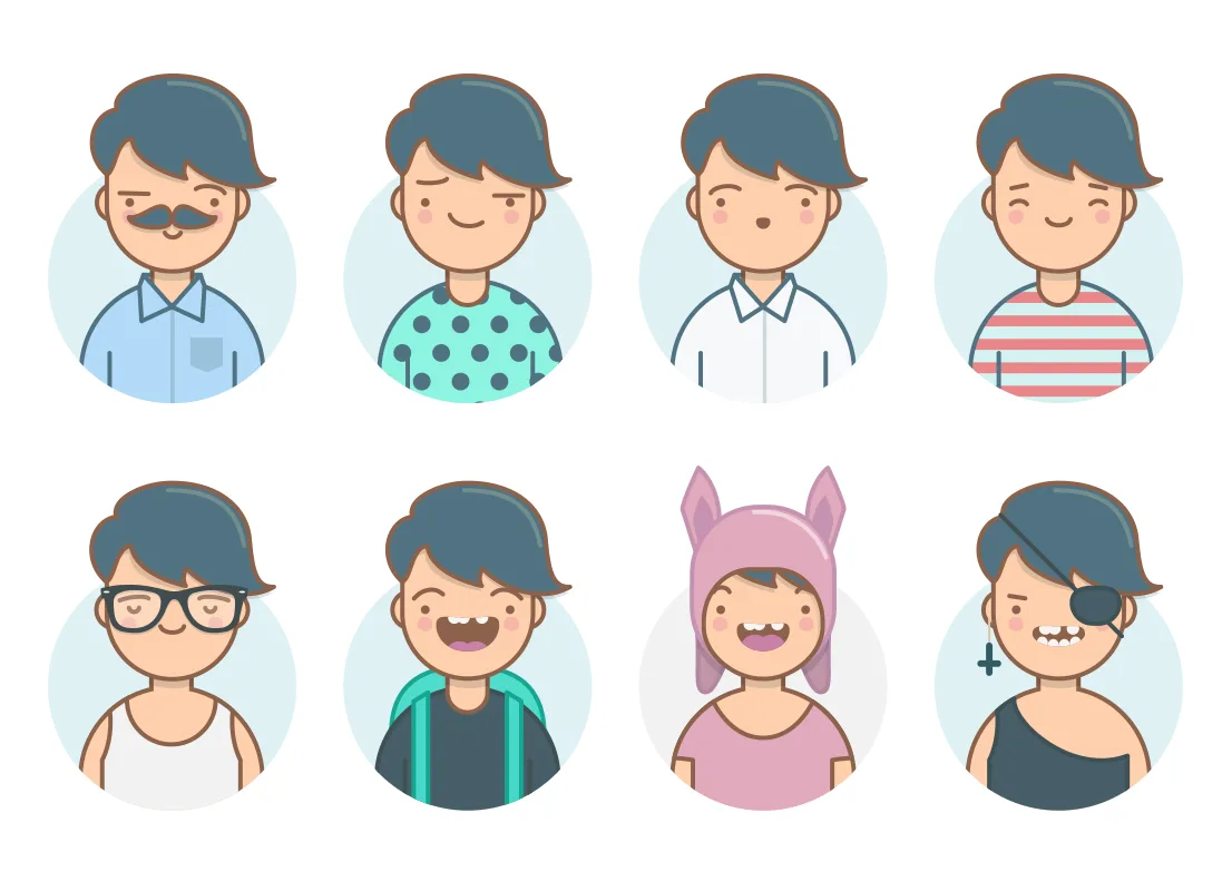 The first peeps. Same little person, drawn again and again, until it became a library.