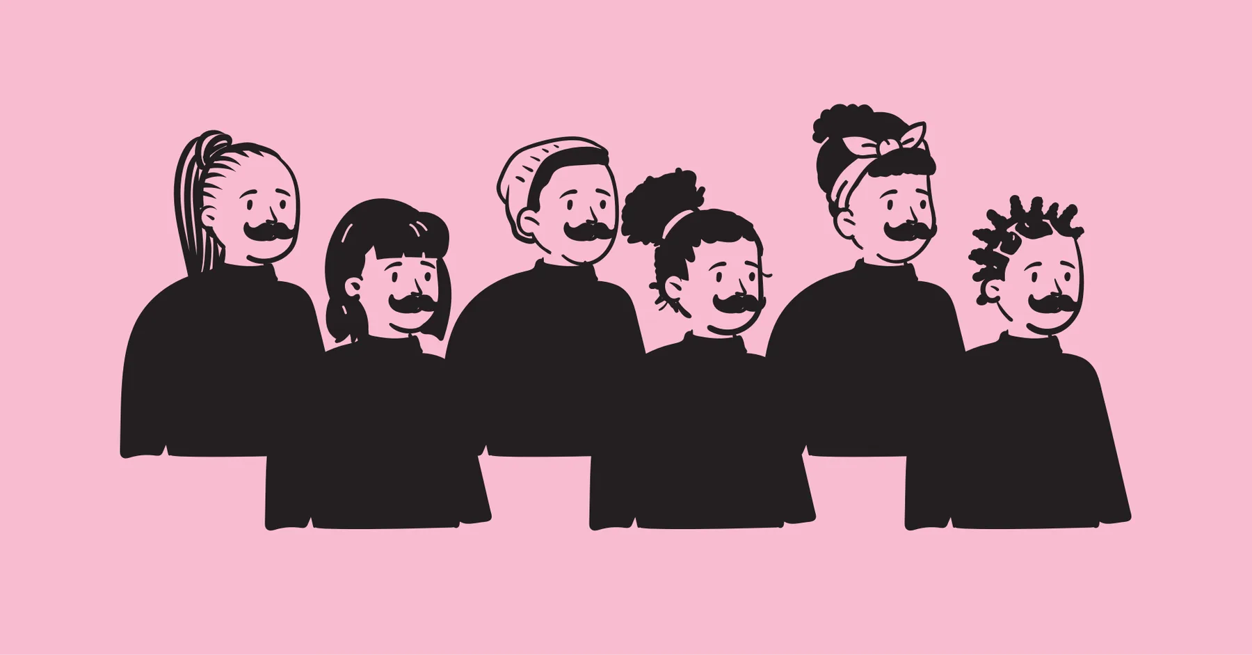 Moustache study, four